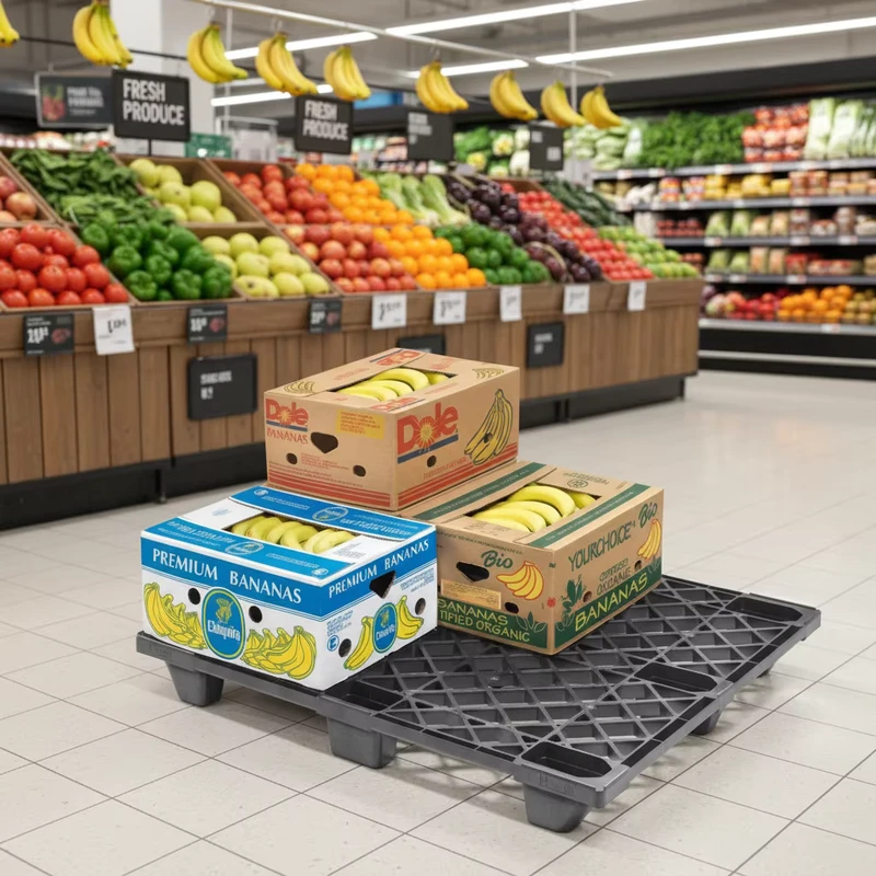100-Recycled-HDPE-One-Way-Export-Nestable-Plastic-Pallet-For-Agriculture-Supermarkets-Etc
