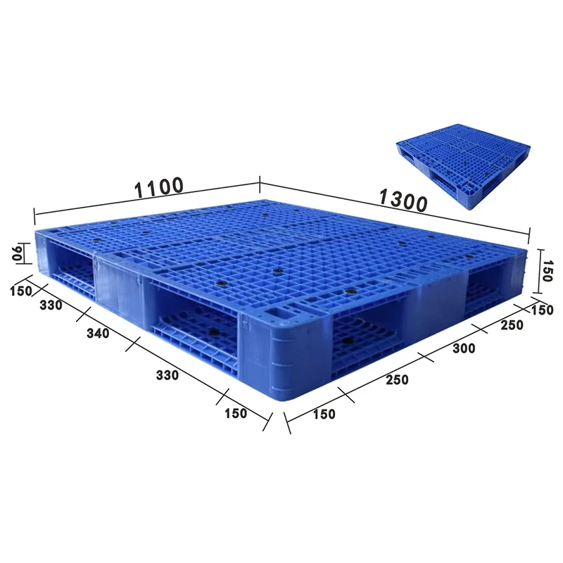 1200-1000-150mm-Stackable-Heavy-Duty-4-way-Double-sided-HDPE-Plastic-Pallet-8-Steel-Cores-Eco-friendly-5.0T-Static-Load