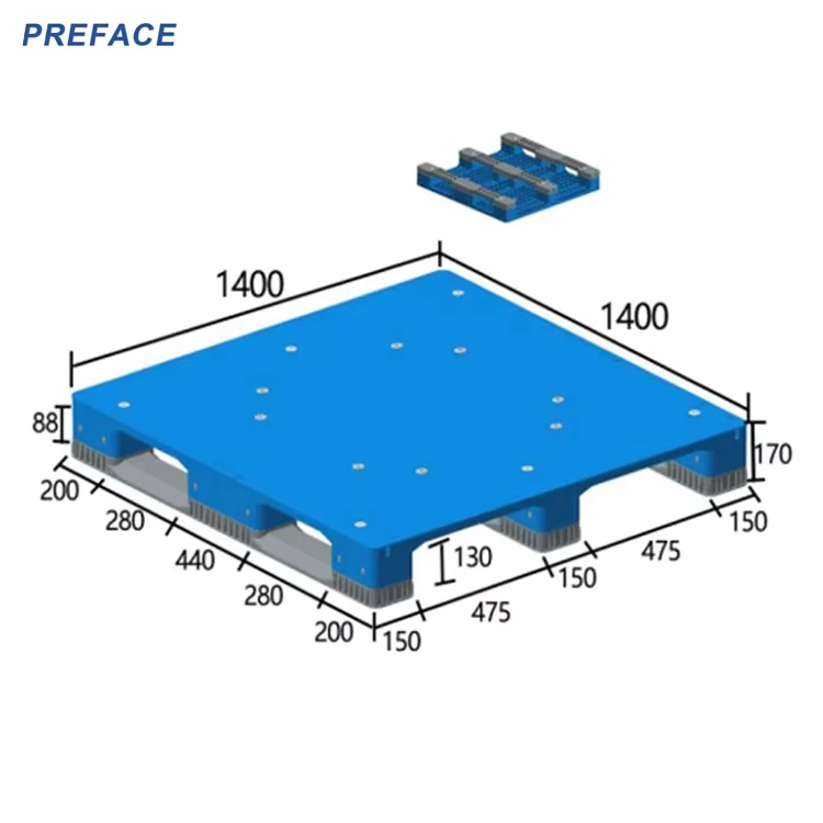 1400x1400x170mm-Heavy-Duty-Industrial-Warehouse-Reusable-Solid-Hygienic-Food-Grade-Hdpe-Euro-Plastic-Pallet-Manufacturer-Price