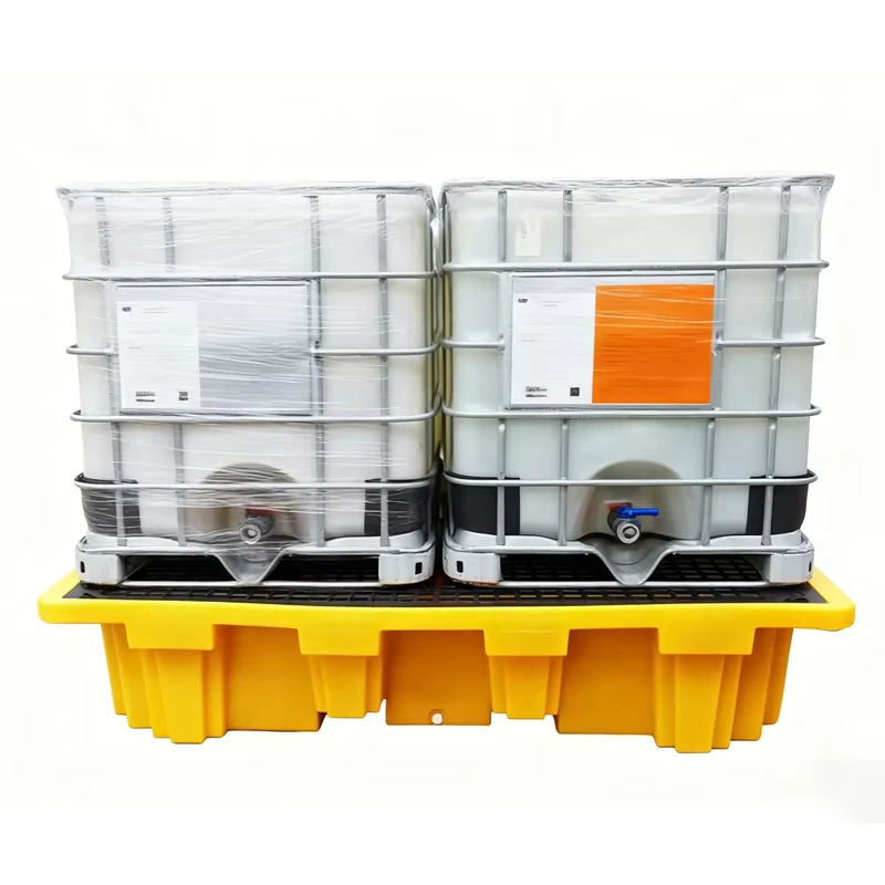 4-Drum-IBC-Oil-Drum-Recycled-Low-Profile-Spill-Pallet-For-IBC-Tank