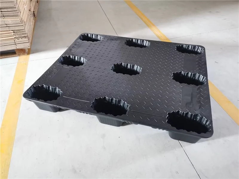 4-Way-Entry-Strong-Load-bearing-Capacity-Forklift-Compatible-Warehouse-Turnover-Blow-molded-Nine-legged-Pallet