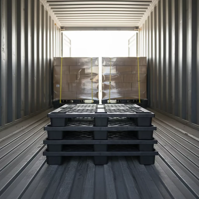 48x40-Inch-Single-Mesh-Nine-Feet-Export-Floor-Warehouse-Plastic-Pallet-on-Sale