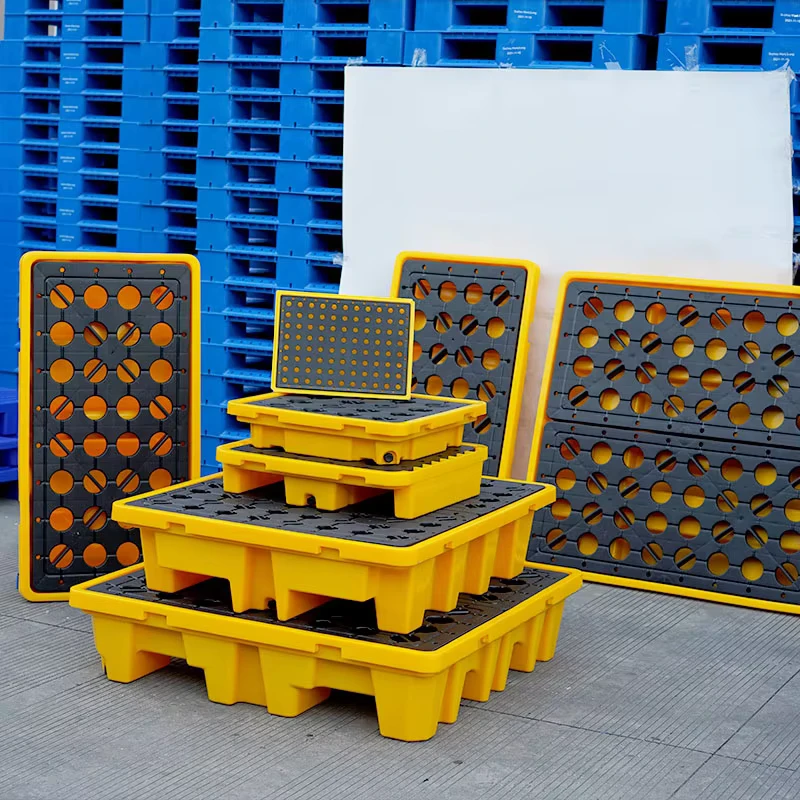 Big-Sump-Capacity-Chemical-Spill-Bund-Oil-Tank-Spill-Ibc-Spill-Containment-Pallet-With-Sump-Fully-Enclosed-Leak-Proof-Pallstic