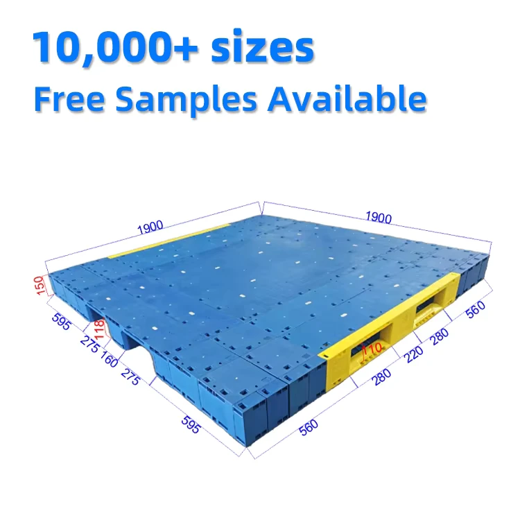 Custom-Plastic-Pallets-OEM-1900-1900mm-Non-Standard-Size-Large-HDPE-Industrial-Pallet-4-Way-for-Warehouse