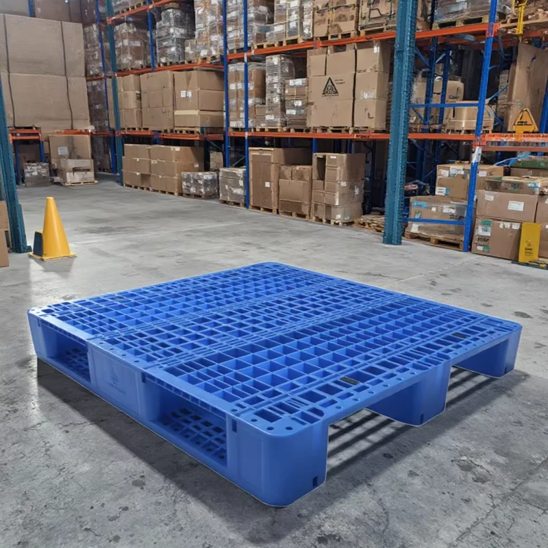 Customizable-Heavy-Duty-HDPE-Mesh-Gird-Grilled-Three-Feet-Steel-Reinforced-Automated-Warehouse-Euro-4-Way-Entry-Single-Faced