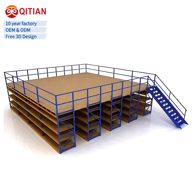 Customizable-Mezzanine-Rack-Steel-Platform-Warehouse-Heavy-Duty-Steel-Powder-Coated-Stacking-Racks-Storage-Attic-Industrial-Rack
