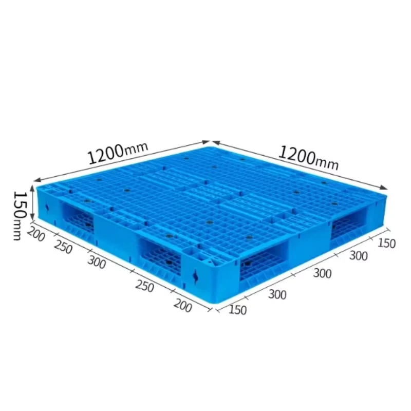 Customized-Heavy-Duty-Industrial-Euro-Pallet-Reversible-Double-Faced-Blue-Plastic-Eco-friendly-5Ton-Weight-4-Way-Entry