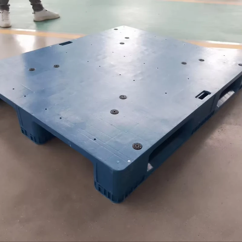 Customized-Heavy-Duty-Recycled-Plastic-Euro-Pallets-Durable-High-Load-Single-Faced-4-Way-Entry-1200x1000x150mm-8000kg