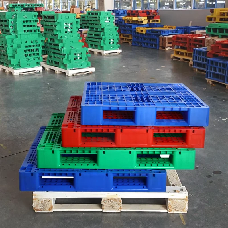 Double-Faced-Heavy-Duty-Euro-Size-Liquidatio-Nested-Stackable-PE-Plastic-Pallets-Recycled-Industrial-Logistics-Warehouse-Pallet-1
