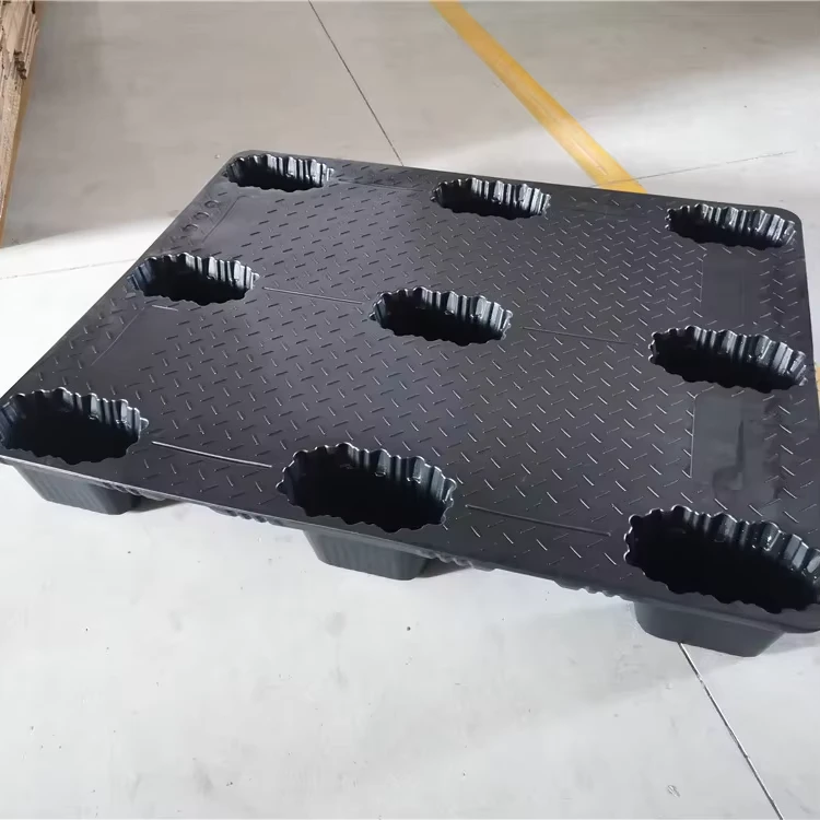 Durable-Eco-Friendly-Outdoor-Euro-Pallets-Single-Faced-4-Way-Entry-Recycled-HDPE-Plastic-Nestable-for-Industrial-Steel-Storage