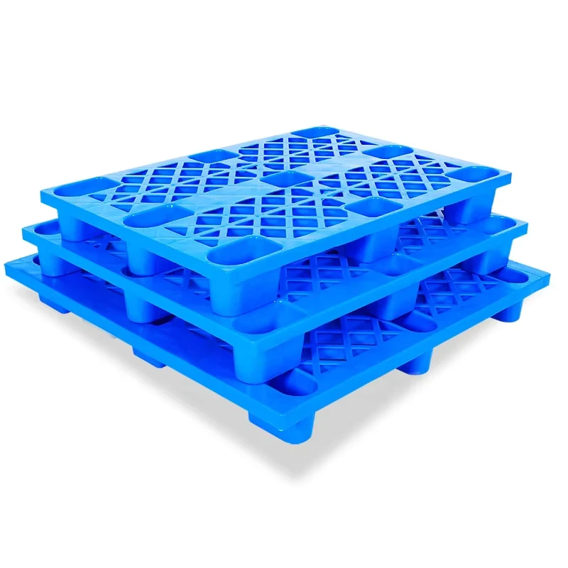 Eco-friendly-HDPE-6-Tons-Static-Load-1200-1000-150mm-Flat-Surface-Three-Runner-Plastic-Heavy-Duty-Pallets