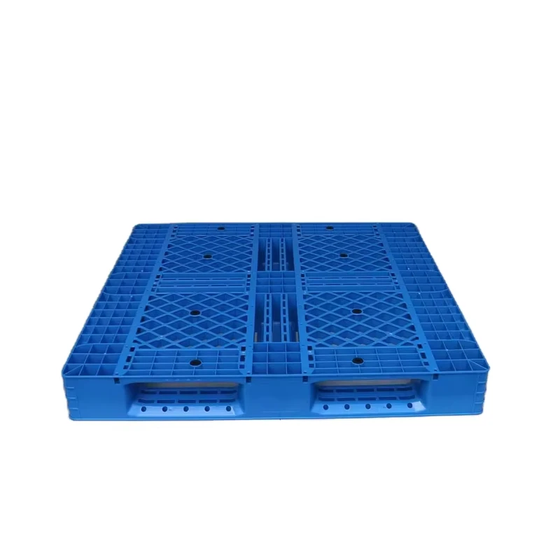 Eco-friendly-Heavy-Duty-Euro-Plastic-Pallet-1212-1200-1200-150mm-Grid-Field-4-Way-Entry-Single-Faced-Logo-Storage