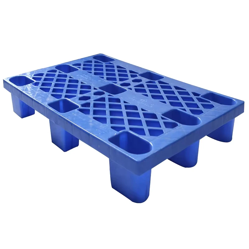 Euro-Single-Faced-4-Way-Entry-Nine-Leg-HDPE-Plastic-Pallets-Nestable-Lightweight-Eco-friendly