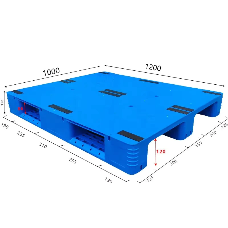 Euro-Size-Customized-Heavy-Duty-HDPE-Pallet-Solid-Top-Racking-Food-Grade-Hygienic-Single-Faced-Industrial-Use-4-Way-Entry