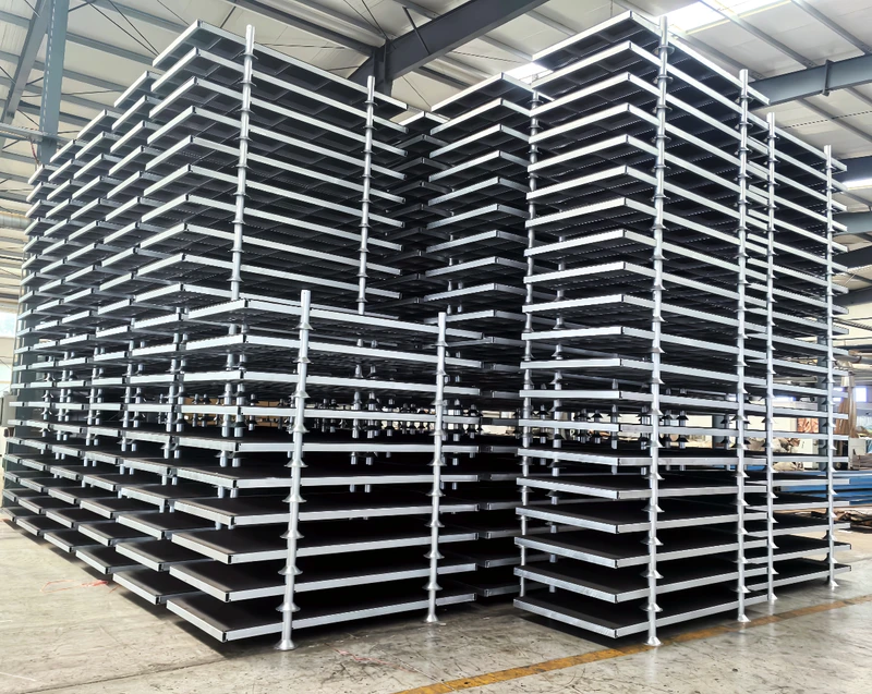 Euro-Spec-Steel-Pallet-with-Poles-Foldable-Stackable-Design-for-High-Density-Warehousing-Steel-Post-Pallet