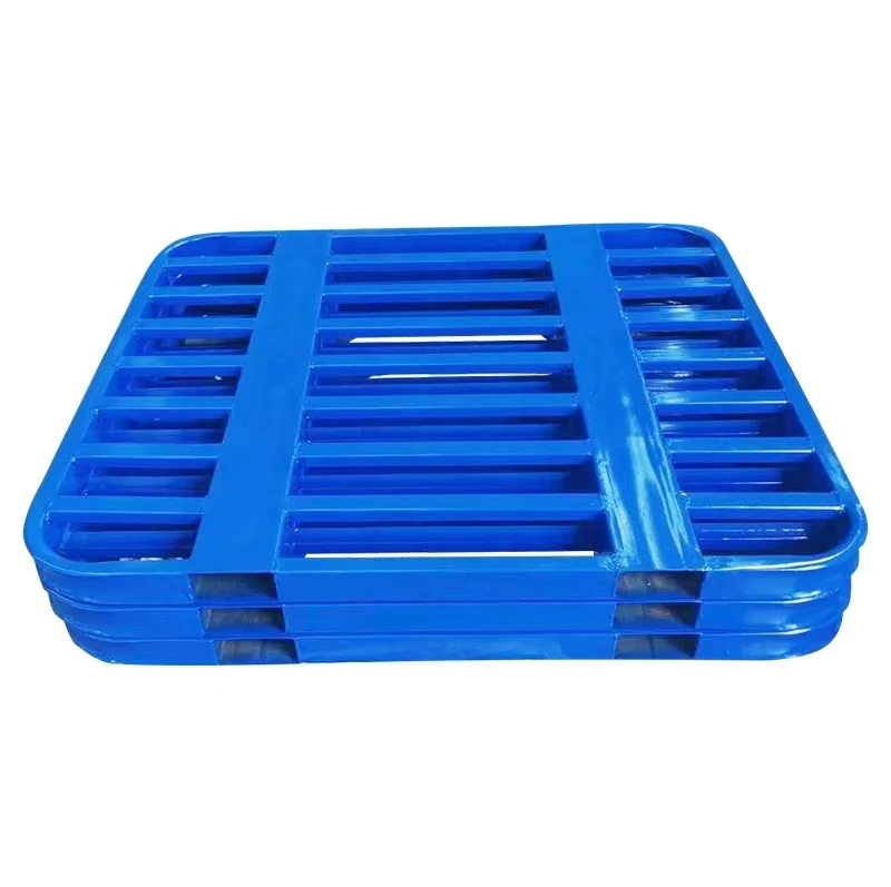 Factory-Industrial-Logistics-Movable-Plated-Steel-Metal-Pallet-Rounded-Corner-Double-sided-Stackable-Iron-Pallet