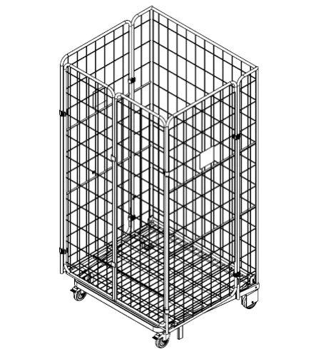 Four-Sided-Full-Security-Metal-Roll-Pallet-Cart-with-500kg-Capacity-SGS-Certified