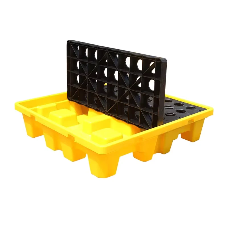 Heavy-Duty-2-Drums-Spill-Plastic-Pallet-for-Petroleum-Industry-Spill-Pallet-With-Plastic-Pallet-Mould