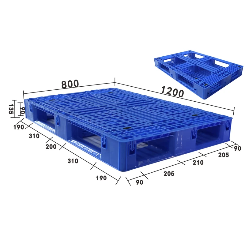 Heavy-Duty-4-Way-Entry-Single-Faced-Mesh-HDPE-Plastic-Euro-Pallets-Eco-Friendly-7-Steel-Cores-4.0T-Static-Load-Electronics