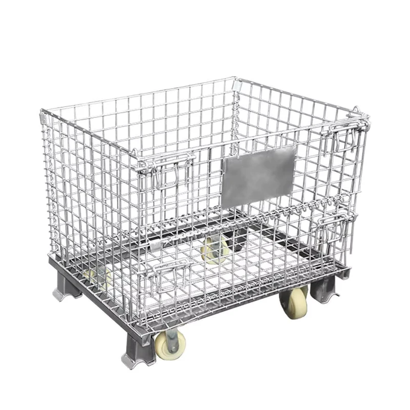 Heavy-Duty-Carbon-Steel-Folding-Pallet-Crate-Zinc-Plated-Rust-Protection-for-Humid-Tropical-Warehouse-Zone
