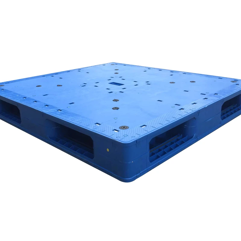 Heavy-Duty-Durable-HDPE-Double-Face-Steel-Reinforced-Euro-4-Way-Entry-Automated-Warehouse-Plastic-Pallets-5.0T-Static-Load-For