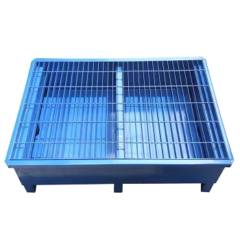 Heavy-Duty-Forklift-Stackable-Mesh-Pallets-Storage-Metal-4-Drum-Oil-Steel-Pallet-Steel-Spill-Containment-Pallets