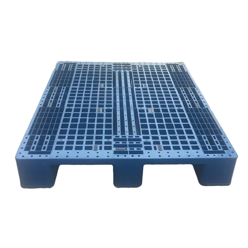 Heavy-Duty-HDPE-Plastic-Pallets-Single-Faced-Euro-Pallets-4-Way-Stackable-for-Industrial-Use-ISO9001-Certified-Floor-Pallets