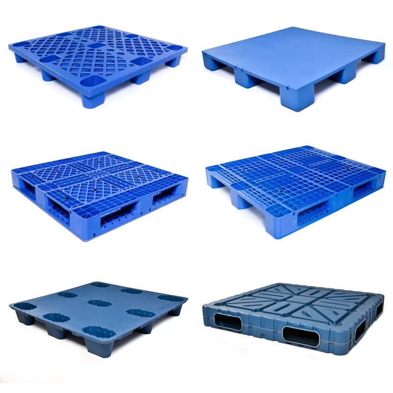 Heavy-Duty-Industrial-HDPE-European-Standard-Reusable-Warehouse-Plastic-Pallet-4-Way-Entry-Single-Faced-Stackable-Moisture-Proof