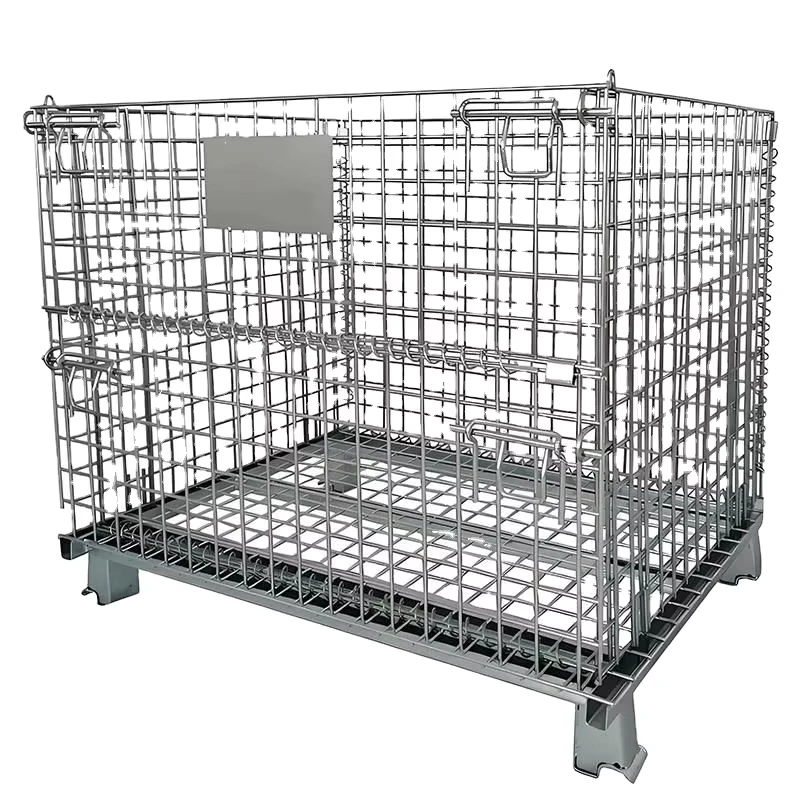 Heavy-Duty-Lockable-Folding-Warehouse-Storage-Cage-Mild-Steel-Containers-Wire-Mesh-Metal-Pallets-OEM-Cargo-Storage-Equipment