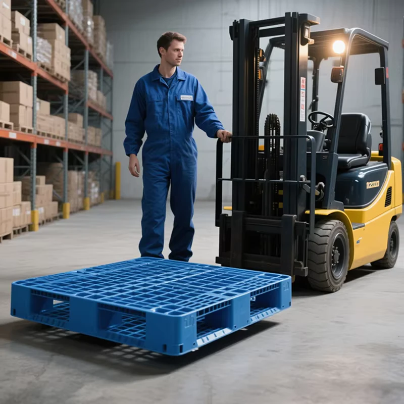 Heavy-Duty-Plastic-Pallets-For-Logistics-9-Leg-Grid-Flat-Design-High-Load-Bearing-Moisture-Proof-Custom
