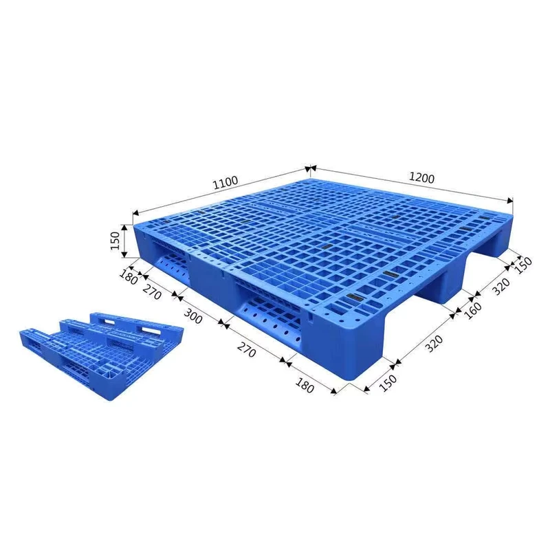 Heavy-Duty-Rack-Pallet-Plastic-Tray-Recycle-Colorful-Euro-Single-Faced-4-Way-Entry-WT-Model-1211-15-Warehouse-Storage-Pallet