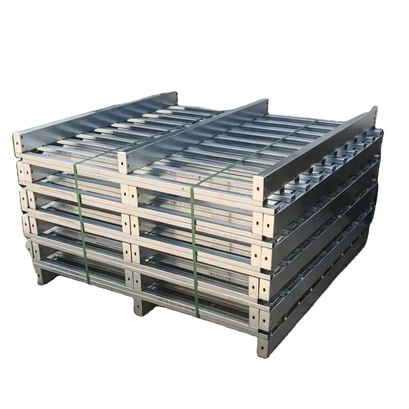 Heavy-Loading-Pure-Zinc-Plated-Steel-Pallet-Half-Deck-Reinforced-Metal-Pallets-for-Warehouse