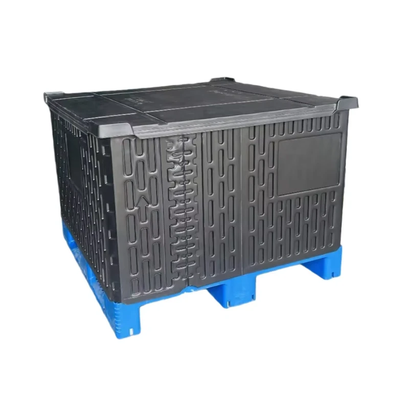 High-Capacity-Plastic-Foldable-Pallet-Container-for-Forklift-Use-Recyclable-Stackable-Logistics-Turnover