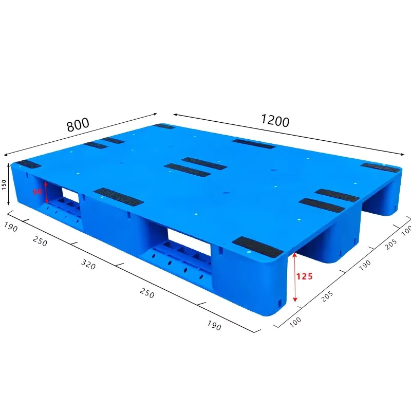 High-Quality-Heavy-Duty-Recycled-Euro-Pallets-1200-X-800mm-Single-Faced-Eco-friendly-Plastic-4-Way-Entry-1.0t-Dynamic-Load-for