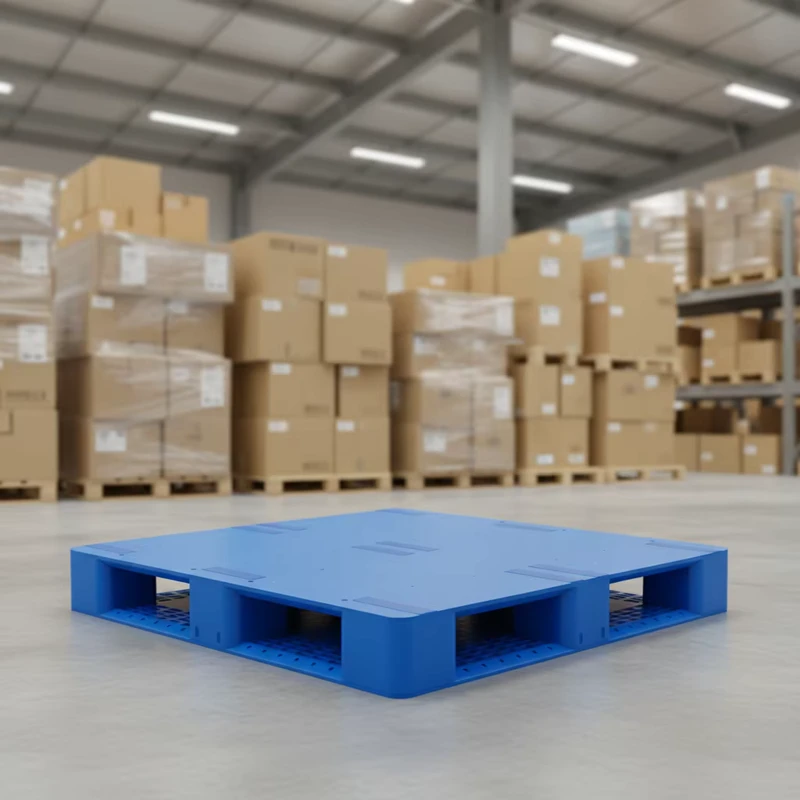Hygienic-Heavy-Duty-Pallet-1100x1000mm-Euro-Size-Single-Faced-4-Way-Entry-Plastic-for-Factory-Warehouse-Use