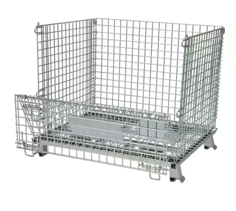 Industrial-Carbon-Steel-Folding-Pallet-Container-for-Automotive-Parts-Warehouse-Racking-Zone-Auto-Parts-Zone-Anti-Rust-Custom