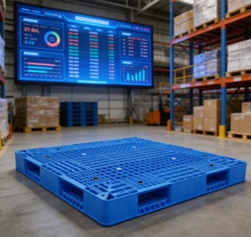 Industrial-Grade-Heavy-Duty-Plastic-Pallet-with-1.5T-Dynamic-Load-and-6T-Static-Capacity-Steel-Reinforced-Structure