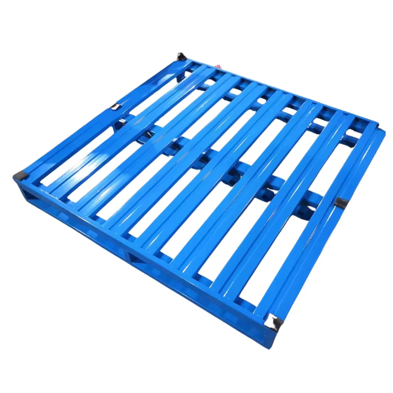 Industrial-Steel-Pallet-Hot-Dip-Galvanized-Surface-1.5T-Dynamic-Load-Capacity-1000kg-Four-Two-Way-Entry-ISO-Certified