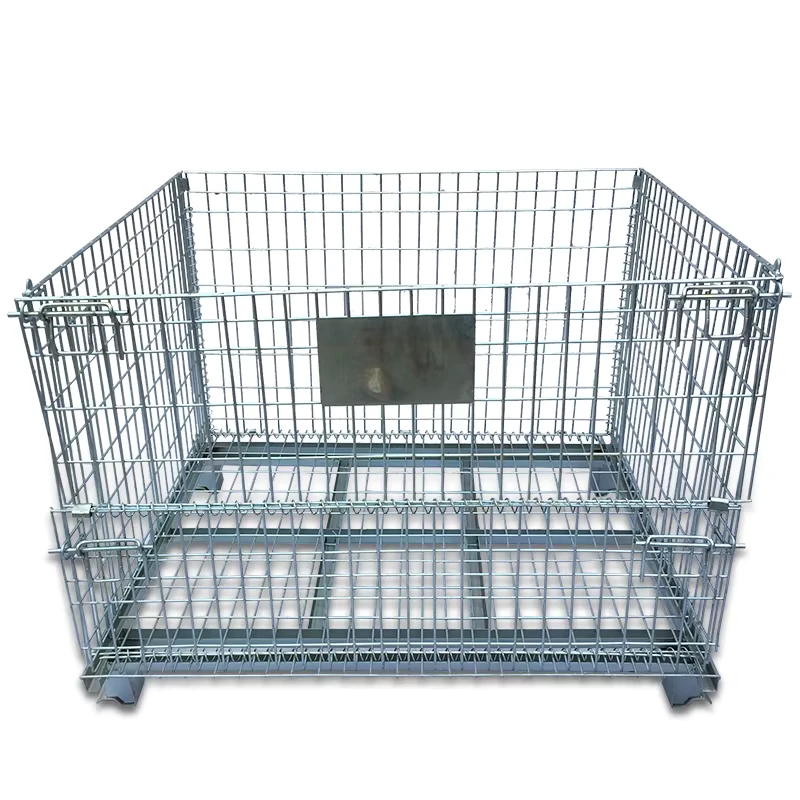 Industrial-Steel-Q235-Wire-Mesh-Metal-Grid-Galvanized-BOLTLESS-Stackable-Pallet-Storage-Cage-Container-with-1500kg-Capacity
