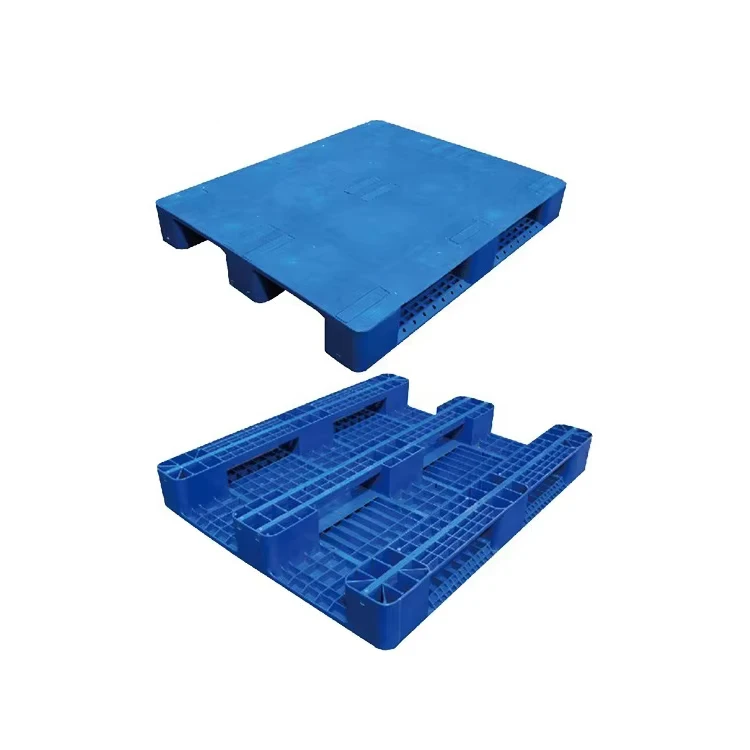 Industrial-Warehouse-Reusable-Euro-Pallet-Single-Faced-4-Way-Entry-Solid-Hygienic-Plastic-For-Transportation-Manufacturer-Price