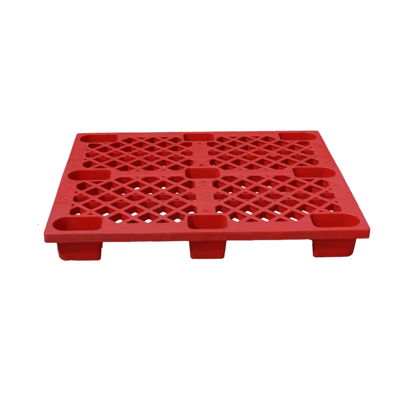 Lightweight-Industrial-Single-Faced-Euro-Pallet-with-9-Legs-One-Way-4-Way-Entry-Plastic-Pallet-CE-Certified-Nestable-Design