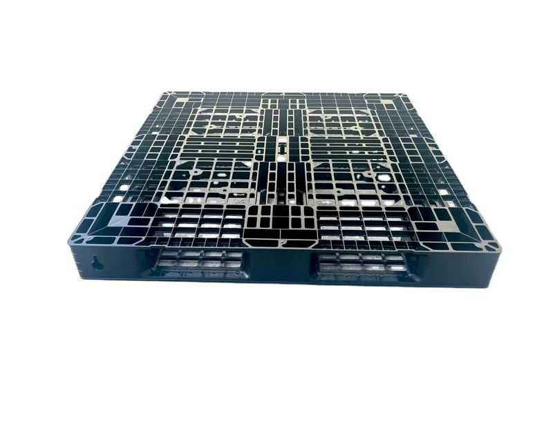 Lightweight-Plastic-Pallets-1100x1100-mm-Black-Mesh-Deck-PP-Material-Recycled-and-Eco-Friendly-for-Packing-Use