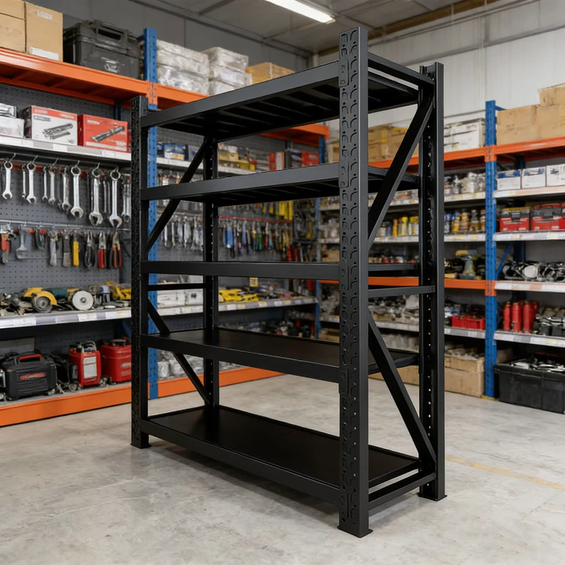 Low-Price-Racking-Adjustable-Metal-Boltless-Shelf-And-Racks-Warehouse-Storage-Medium-Duty-Metal-Rack-Shelf