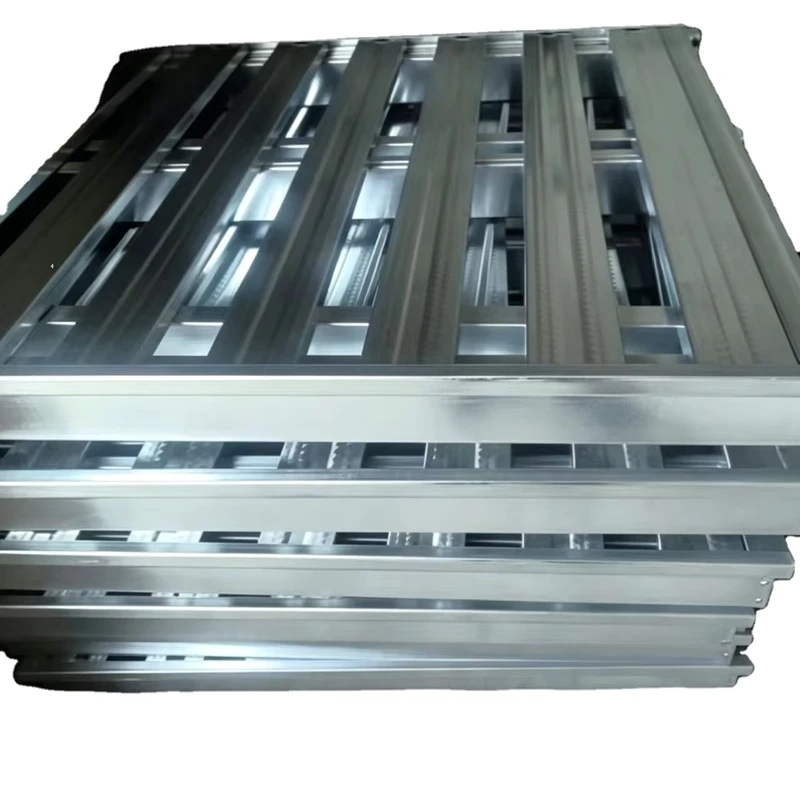 Manufacturer-Supply-Pure-Galvanized-Logistics-Steel-Pallets-Half-Deck-Anti-rust-Metal-Pallets