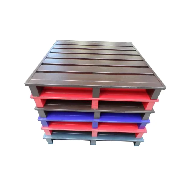 Midwell-Folding-Reversible-Galvanized-Warehouse-Storage-Steel-Pallets-Portable-Flat-Metal-Pallet-for-Sale