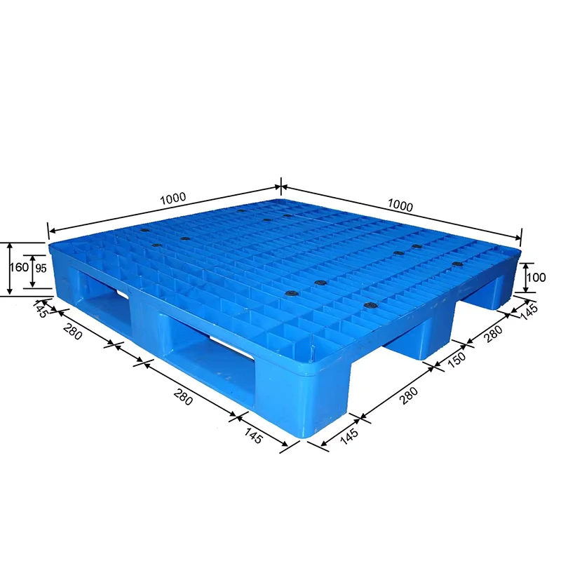 New-Eco-friendly-Plastic-Euro-Pallets-100-Virgin-PP-HDPE-Low-Cost-Single-Faced-4-Way-Entry-1000kg-Dynamic-Load-4T