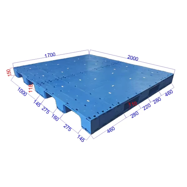 OEM-Colorful-4-way-Industrial-3-Runner-1700mmx2000mmx150mm-Closed-Deck-Plastic-Pallet-for-Food-Storage