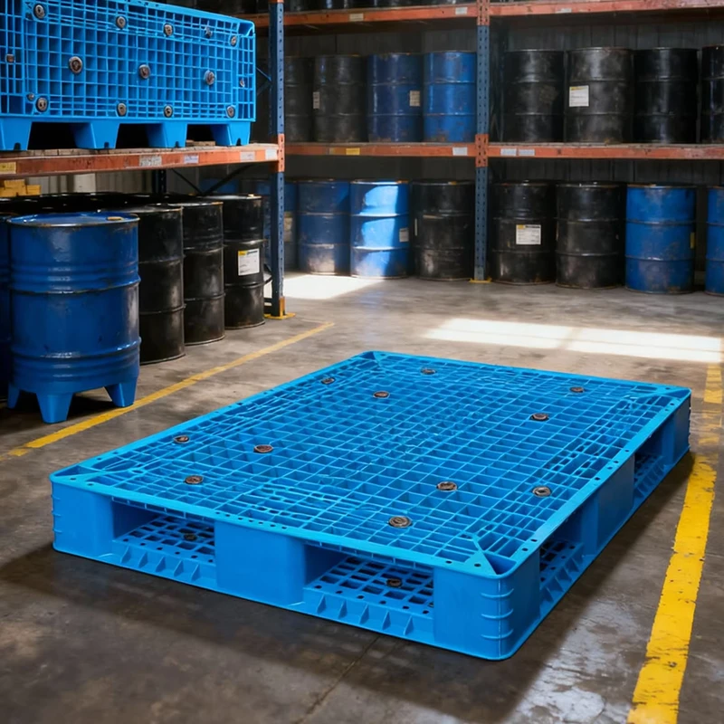Plastic-Double-sided-Grid-Pallets-1400-1200-150mm-Used-for-Supermarket-Warehouses-and-Factory-Elevated-Industrial-Pallets