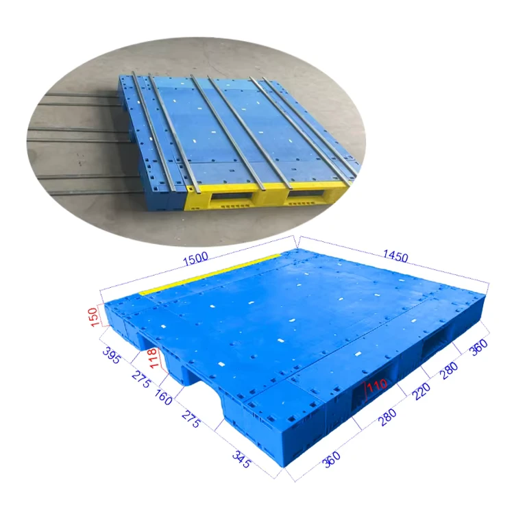 Plastic-Eco-Friendly-Recycled-Pallets-Heavy-Duty-1500-1450mm-Stackable-for-Warehouse-Logistics-Shipping