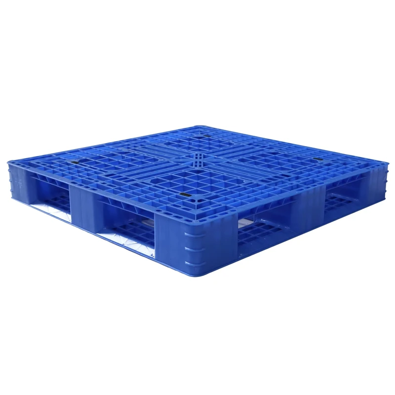 RFID-Industrial-Racking-Light-Weight-Food-Grade-Steel-Reinforce-Storage-Plastic-Euro-Pallet-Anti-Slip-Single-Faced-4-Way-Blue